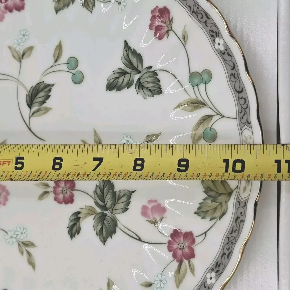 Andrea by Sadek Garden Splendor Cake Plate / Server Serving Set Porcelain 10.5